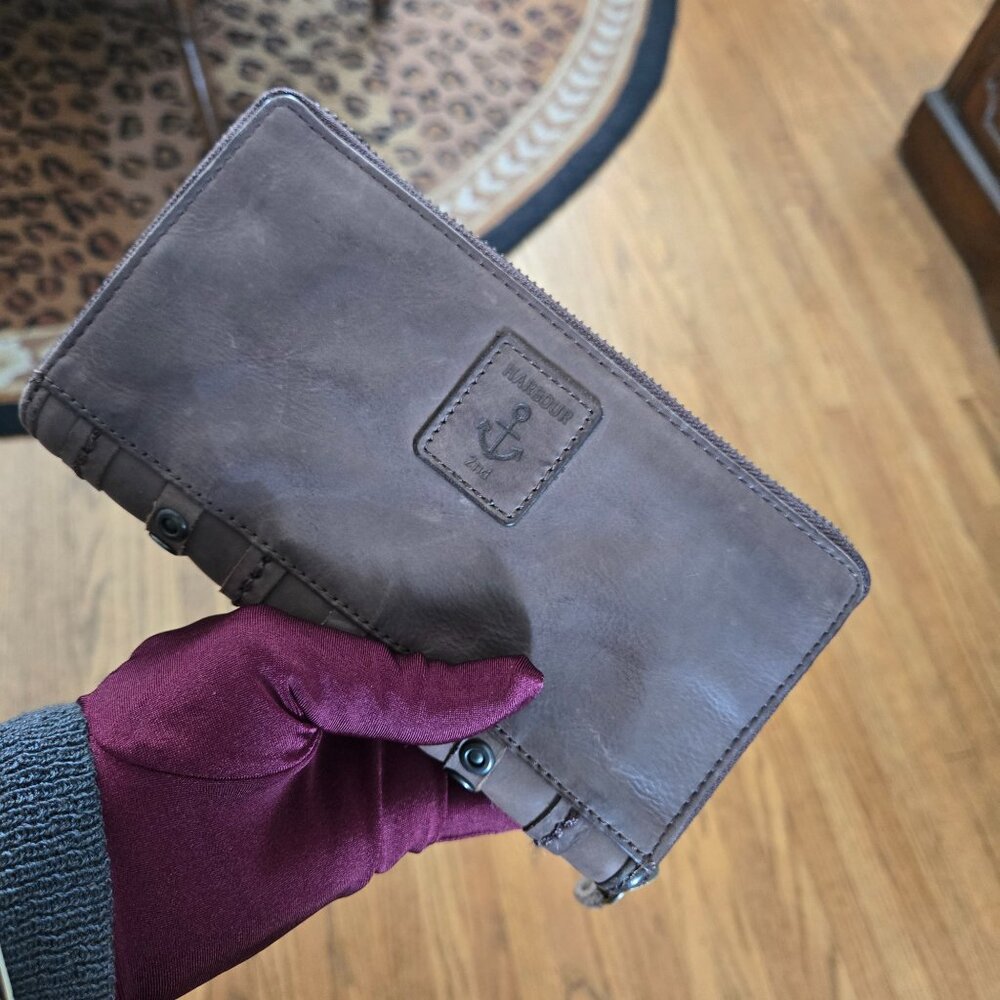 Harbour 2nd Soft Leather Zip-Around Wallet Distressed Studded Embellished, NICE! - Picture 14 of 16